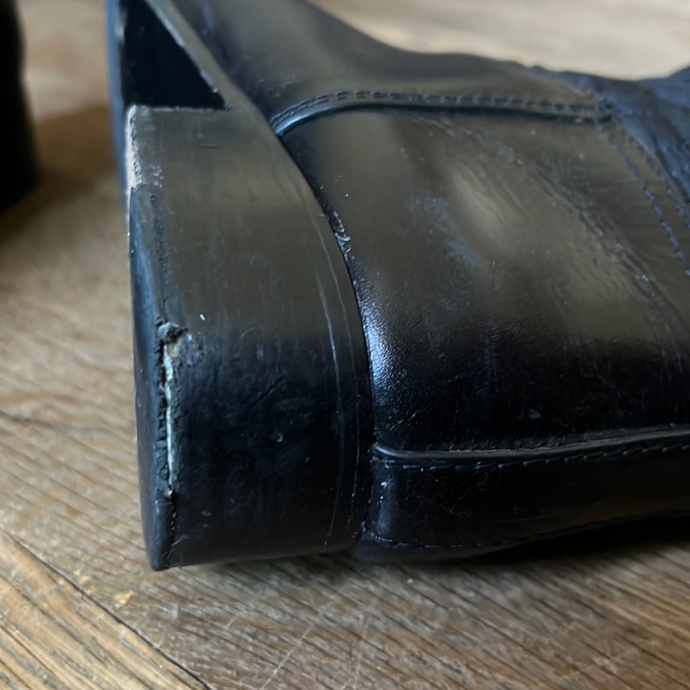 TORY BURCH Knee High Quilted Logo Riding Boots - Picture 8 of 13